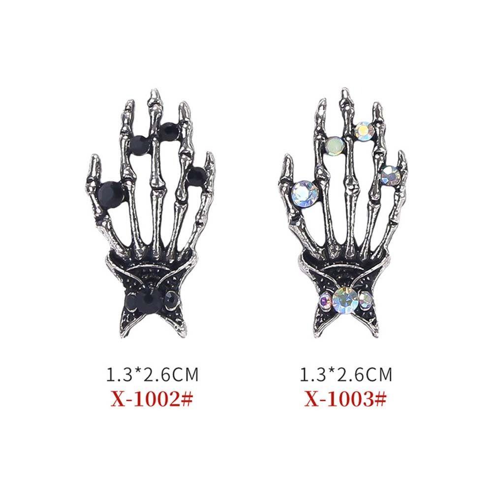 10 шт./компл. металлические подвески для ногтей Хэллоуин скелет для ногтей стразы маникюрный салон