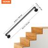 Pipe Stair Handrail Staircase Handrail 2 FT Carbon Steel for Wall Mount