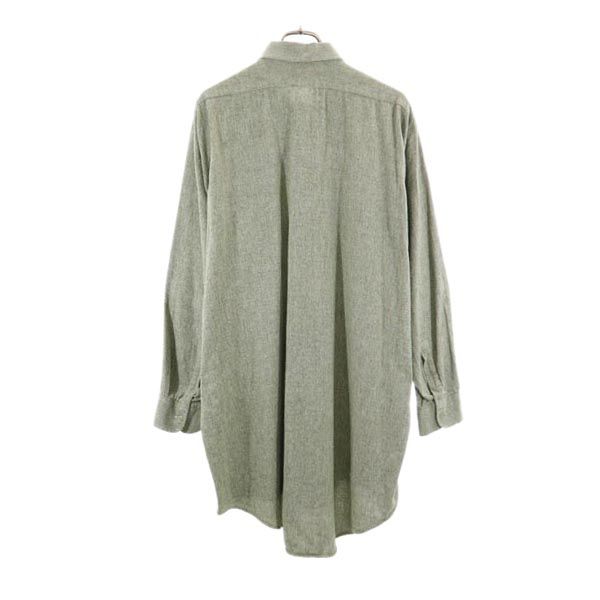 Vintage Рубашка Дедушки 70-х годов Рубашка с длинным рукавом цельная 43 зеленая Женская Б/У