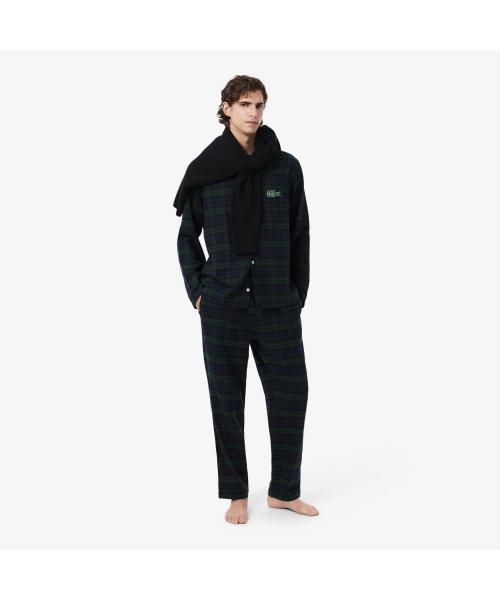Lacoste Мужской фланелевый клетчатый хлопковый пижамный комплект 4H5049-55N YZP [Отправка из Кореи] 100% Оригинал