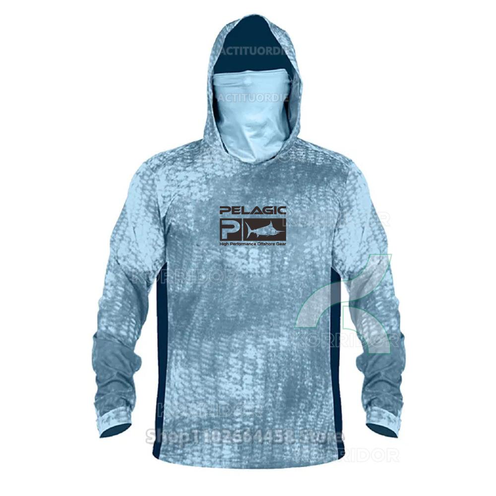 PELAGIC Men's and Women's Long Sleeve Breathable Sunscreen Hooded Fishing Suit Sea Fishing Boat Fishing Luya Fishing Suit Customization