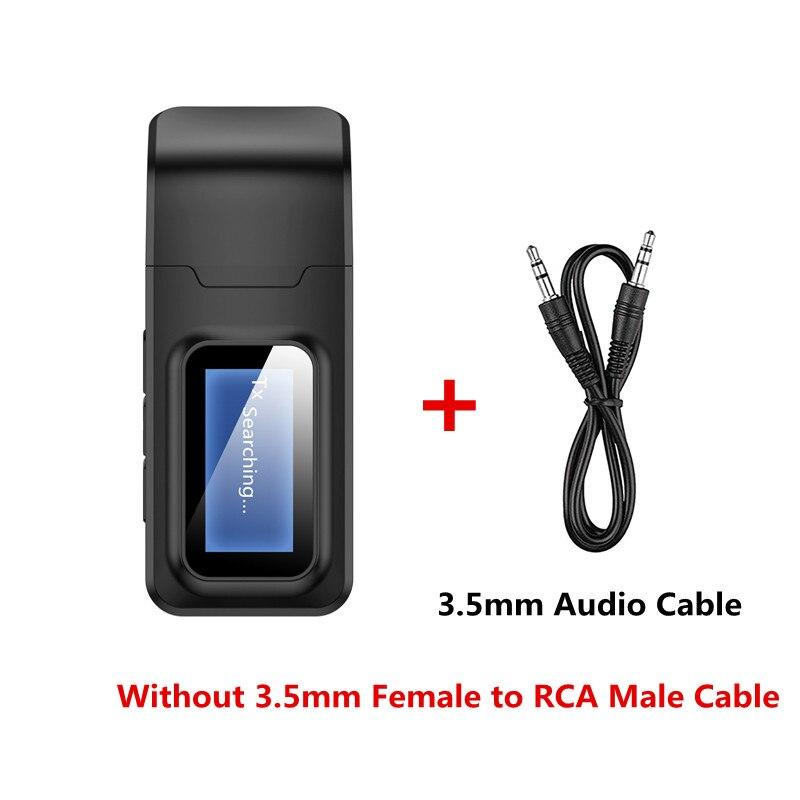 USB Bluetooth 5.0 Audio Transmitter Receiver LCD Display 3.5MM AUX RCA Stereo Wireless Adapter Dongle For PC TV Car Headphones