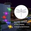 Solar Wind Chime Lamps Color Changing Dragonfly Pendant Lights Garden Decoration