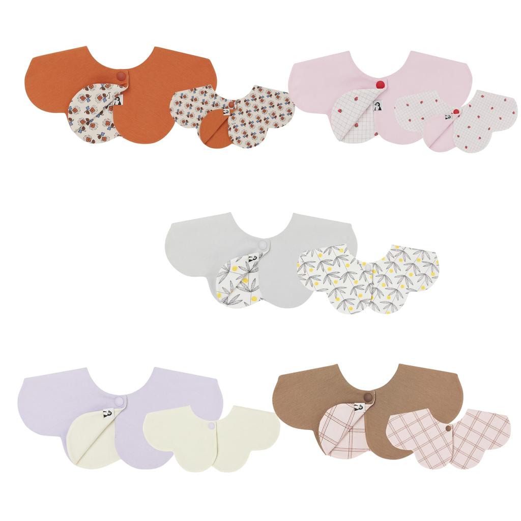 Konny Двусторонний Набор из 5 детских слюнявчиков Скручивающиеся Впитывающие и Простые для Девочек и Мальчиков Координация Ребенка Подарок на Детский Душ Стильный Подарочный Набор 23 Клетка