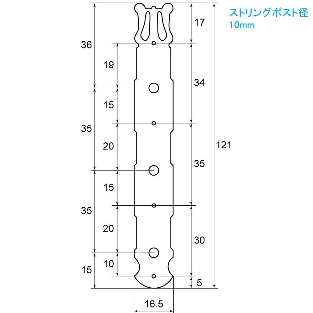 Kikutani Колки для гитары для струн из жил Тройные 1 комплект Никелированные колки, 35 мм, Струны, Рядные, (Лево право), Отделка, GM-35G