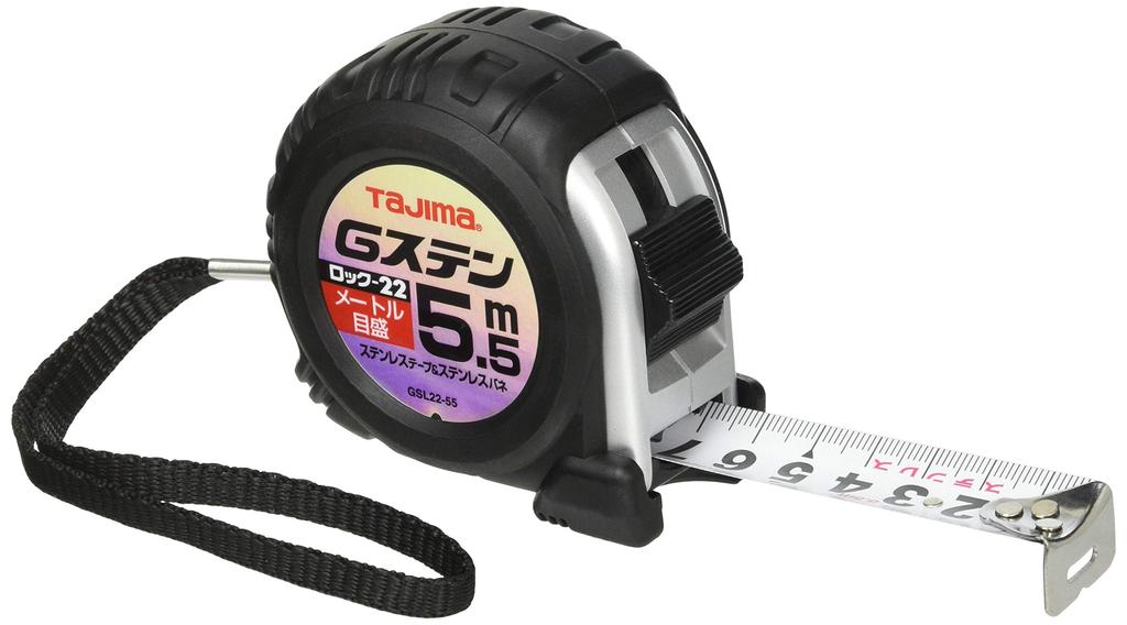 TAJIMA Convex Stainless Steel Tape X 22mm G Stainless Lock 22 GSL2255BL 5.5m