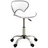 Salon and Spa Stool - VIDAXL - White - Faux Leather - Height Adjustable - Swivel - Castors
