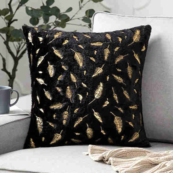 Короткий флисовый бронзовый плюшевый наволочка Зимняя теплая пушистая наволочка для сна Домашняя подушка-подушка Чехол на подушку 45*45см