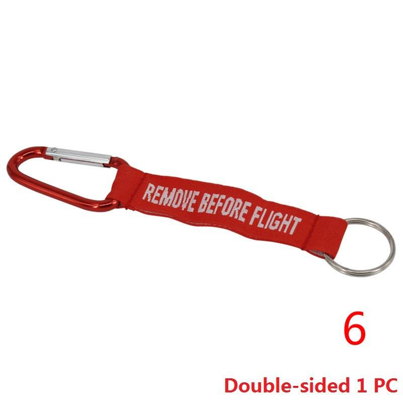 Remove Before Flight Red Car Keychain for Motorcycles Customized Key Chains Embroidery Key Fob Aviation Gifts