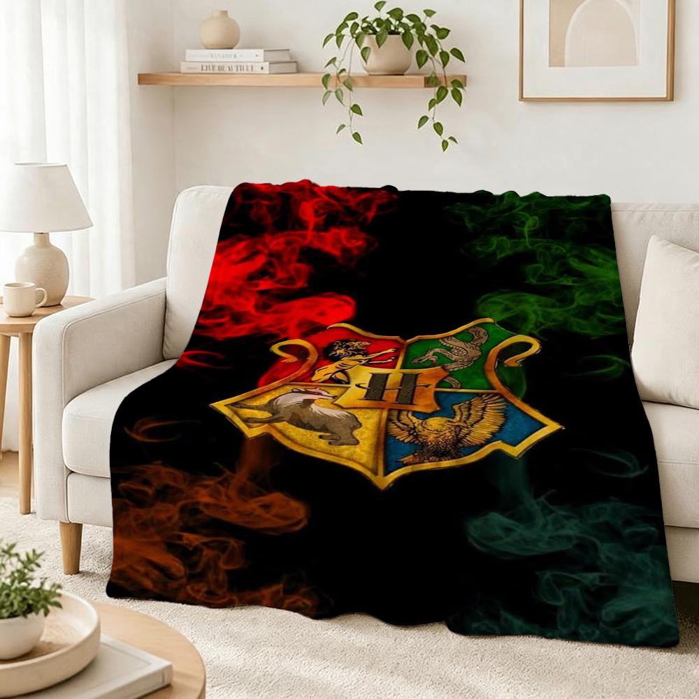 Hogwarts School Crest Flannel Blanket Comfortable Skinfriendly Fleece Blanket For Office Sofa Home Party Decor Memorial Gift