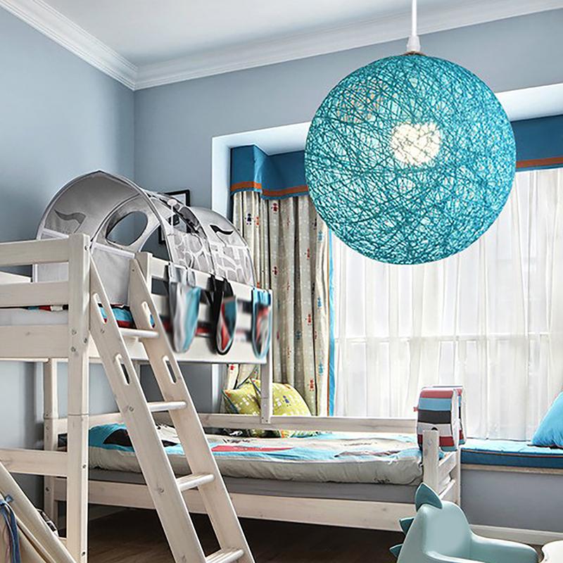 Круглый Лаконичный Плетеный из Ротанга Шар Подвесной Абажур для Лампы Световые Аксессуары(Диаметр 20 см)