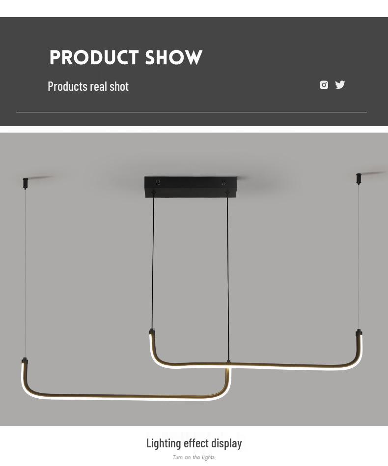 Минималистичная итальянская черная светодиодная люстра: Изящная длинная полоса для ресторана, бара, офиса