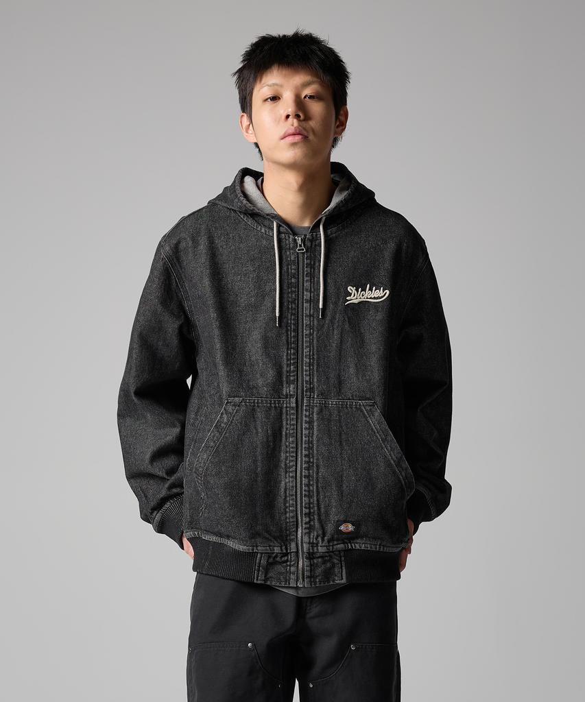 Dickies Джинсовая толстовка на молнии с логотипом-волной, черный деним