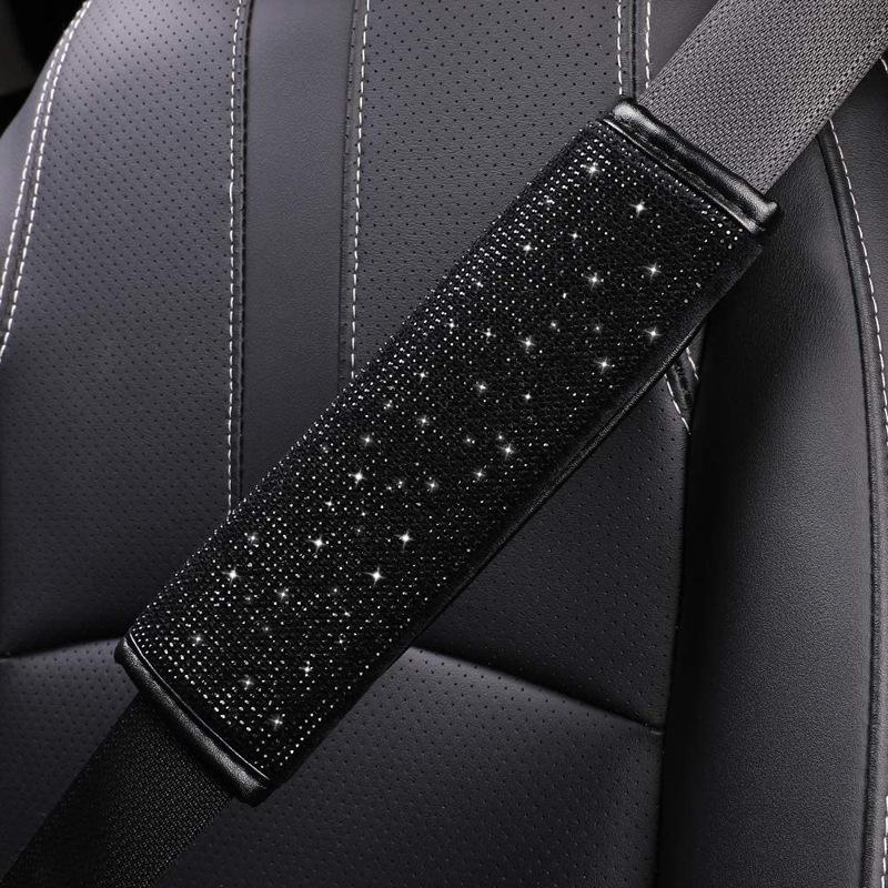 1pc Crystal Rhinestone Car Seat Belt Cover Auto Should Padding Protector Diamond Car Interior Accessories For Women Girls