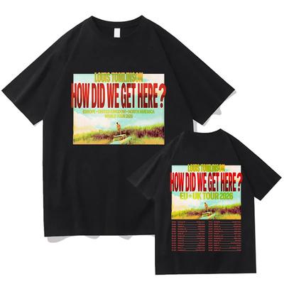 Футболки Louis Tomlinson How Die We Get Here Из Чистого Хлопка Летние Унисекс Мода 2026 Рубашка для Девочек Повседневная Уличная Одежда