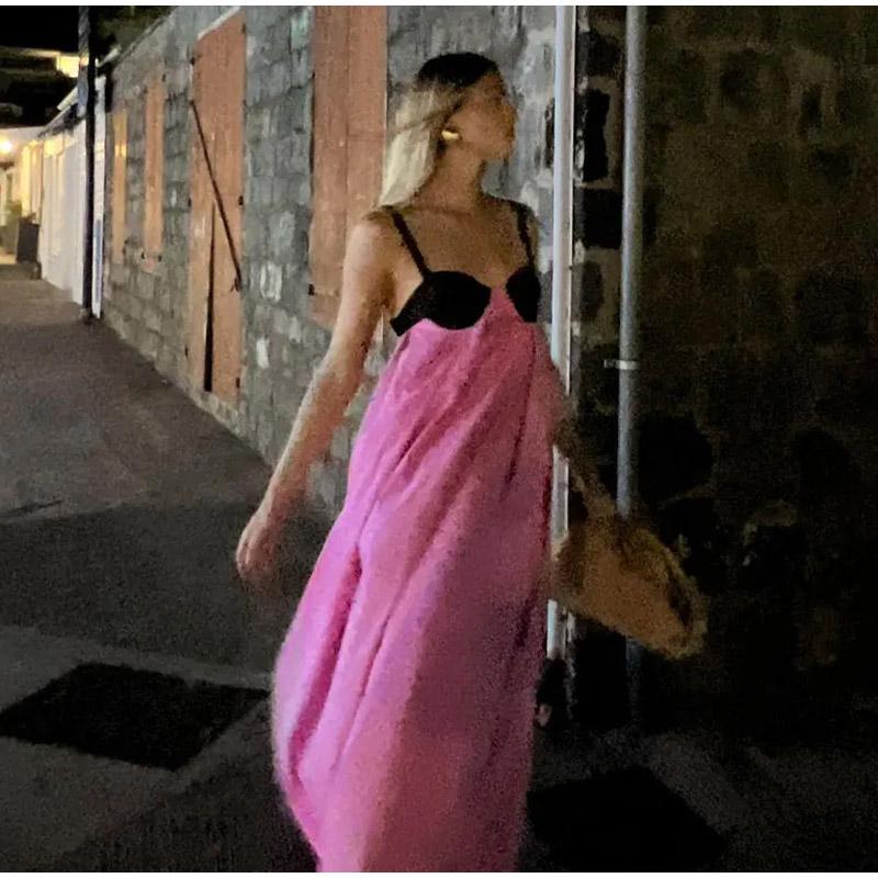 Пляжное праздничное платье без спинки без рукавов, длинное платье без рукавов, женское уличное бандажное летнее платье с панелями