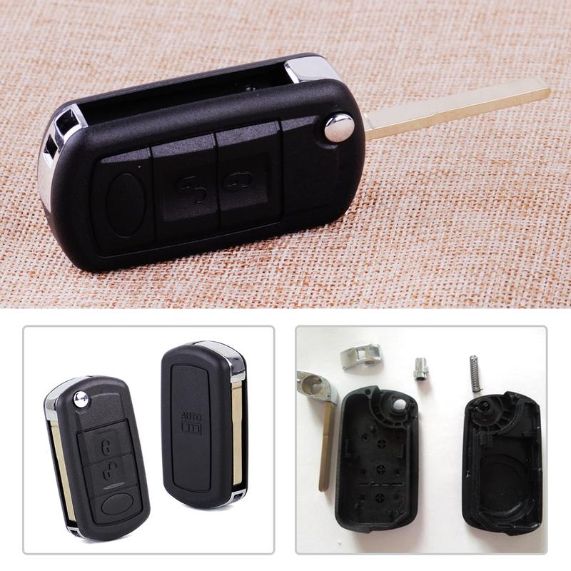 Black 3 Buttons Car Remote Flip Key Shell Case Fob Fit for Land Rover Range Rover Sport LR3 2006 2007 2008 2009