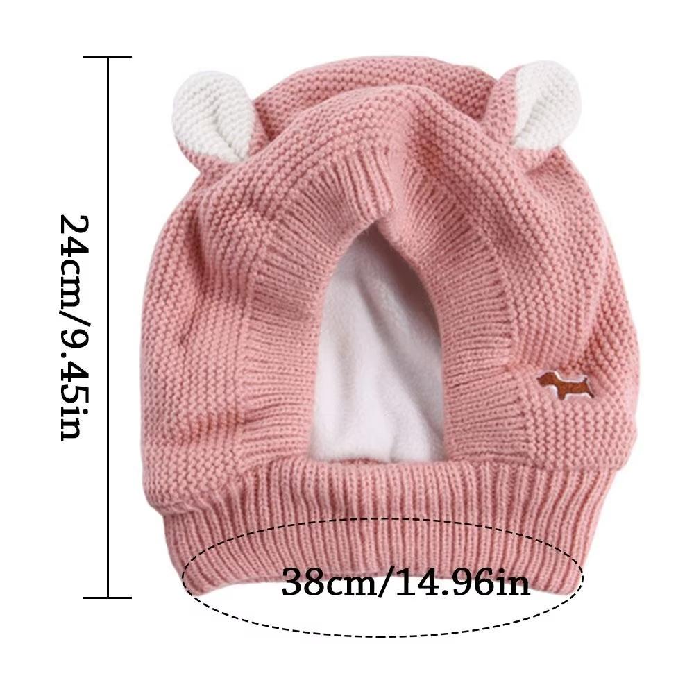 Dog Noise Protection Earmuffs Warm Knitted Winter Hat With Ear Covers Anxiety Relief For Medium Large Breed Canine