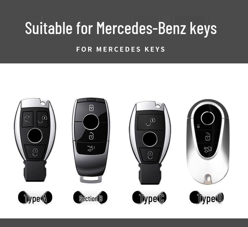 Чехол для ключа Mercedes: Совместимо с 24 моделями, включая C260L, E300L, GLC, GLE, S-Class, GLA, Застежка для корпуса ключа автомобиля