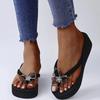 Fashion Fashion Bowknot Wedges Flip Flops Women Clip-Toe Platform Summer Slippers Woman Plus Size Elegant Non-Slip Sandals Mujer