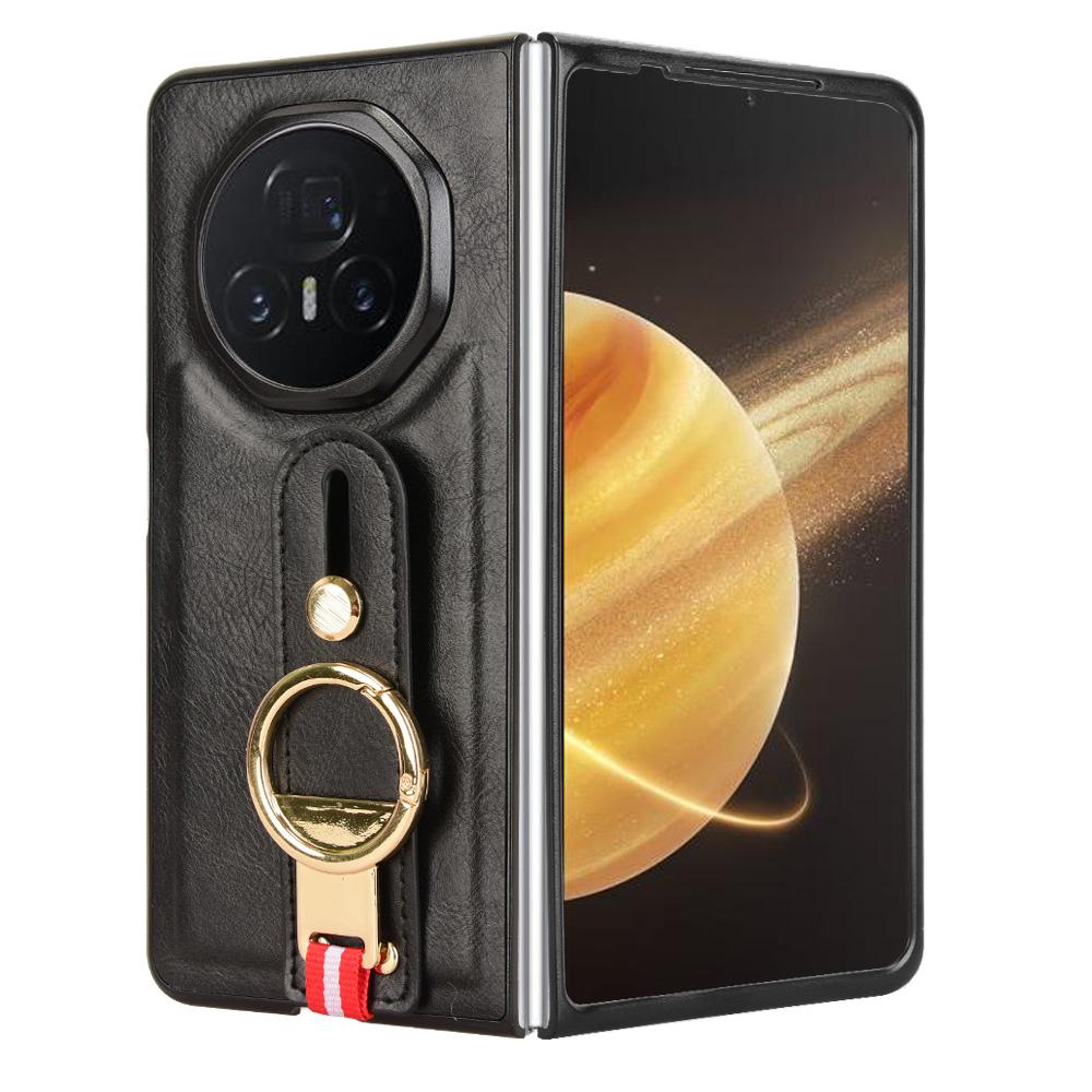 Чехол для Honor Magic V3 5G Кожа+ПК+ТПУ Браслет Чехол с кольцом-открывалкой для бутылок