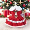 Fashion Cute Santa Claus Dog Skirt Breathable Warm Cats Christmas Dress Soft Dog Winter Clothes for Puppy Kittens