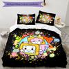 3pcs Lankybox Foxy and Rocky pattern bedding set duvet cover set includes duvet cover &pillowcases, perfect all season bedroom decoration & gift