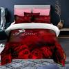Love Heart Valentine's Day 3D Duvet Cover Bedding Set Comforter Linen Pillowcases Wedding Decor For Couples Twin King Queen