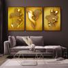 3D золотой эффект, обнимающая пара, металлическая настенная живопись, холст, принт, поцелуи, художественные постеры и принты для гостиной, домашний декор