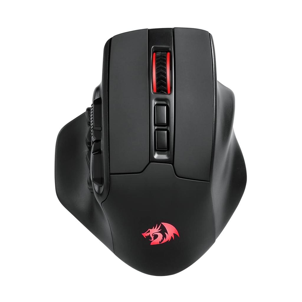 Redragon M811 PRO Wireless MMO Gaming 15 Programmable Buttons RGB Gamer Mouse with Ergonomic Natural Grid 10 Side Macro Software Supports DIY Keys
