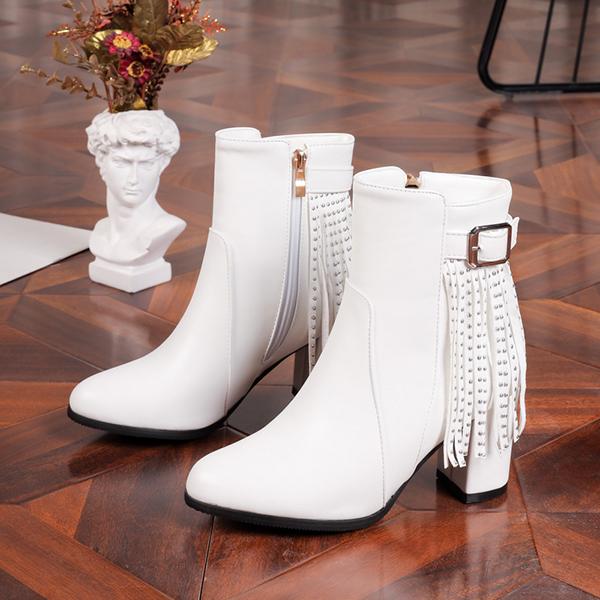 White Black Women Ankle Boots High Heel Small Big Size 33 52