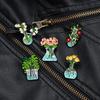 Fresh Flower Metal Brooches In Test Tube Flask Student Schoolbag Decorative Pins Badge Bag Accessories Waist Collar Medal Buckle
