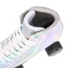 New In-Stock Double-Row Roller Skates with Laser Fabric, Adjustable Brake, and PU Flashing Wheels for Ice Rink.