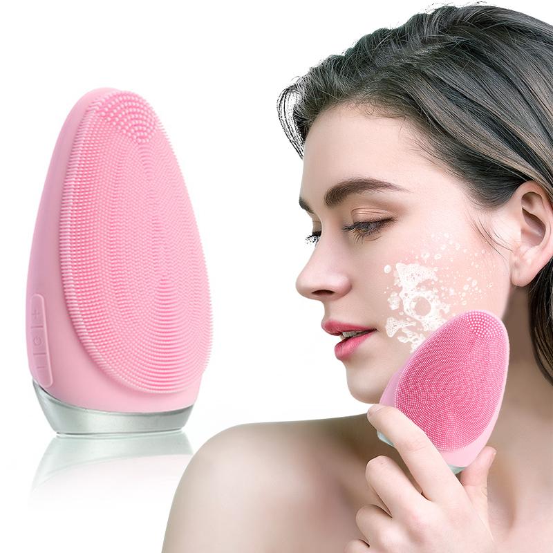 Ultrasonic Electric Facial Vibration Cleansing Face Washing Brush Skin Blackhead Remover Pore Cleaner USB Rechargeable Massager