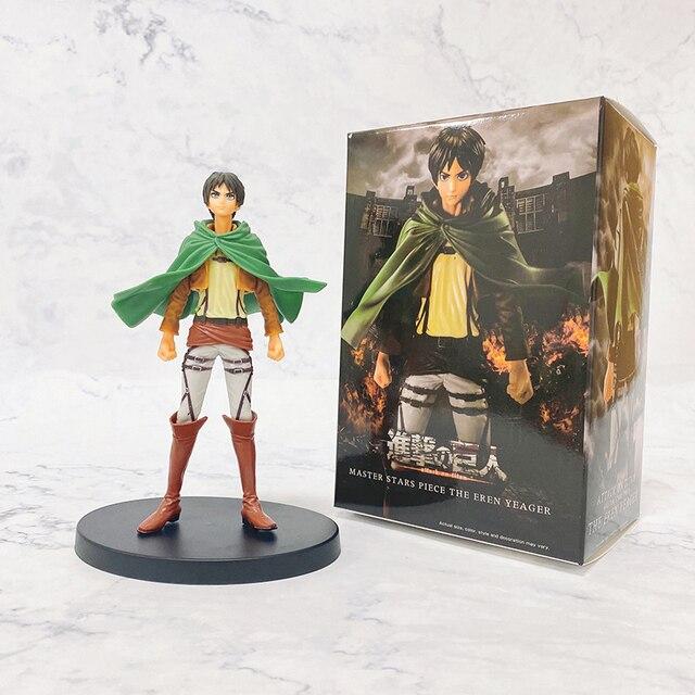 18cm Attack on Titan Eren Jaeger Anime Figure Shingeki No Kyojin Levi Ackerman Action Figure The Armored Titan Figurine Doll Toy