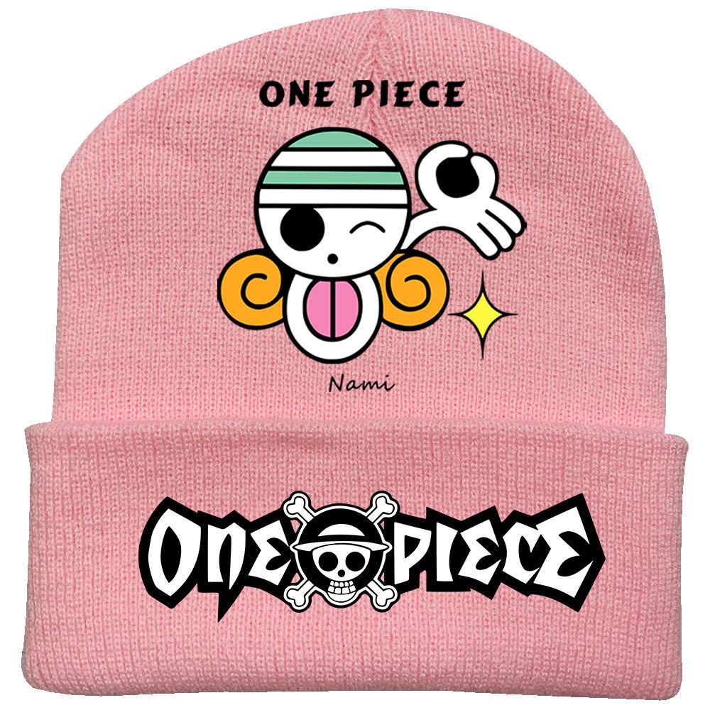 Вязаная шапка из аниме One Piece: Теплая, с бархатной подкладкой, с отворотом, взрослая уличная шапка-бини
