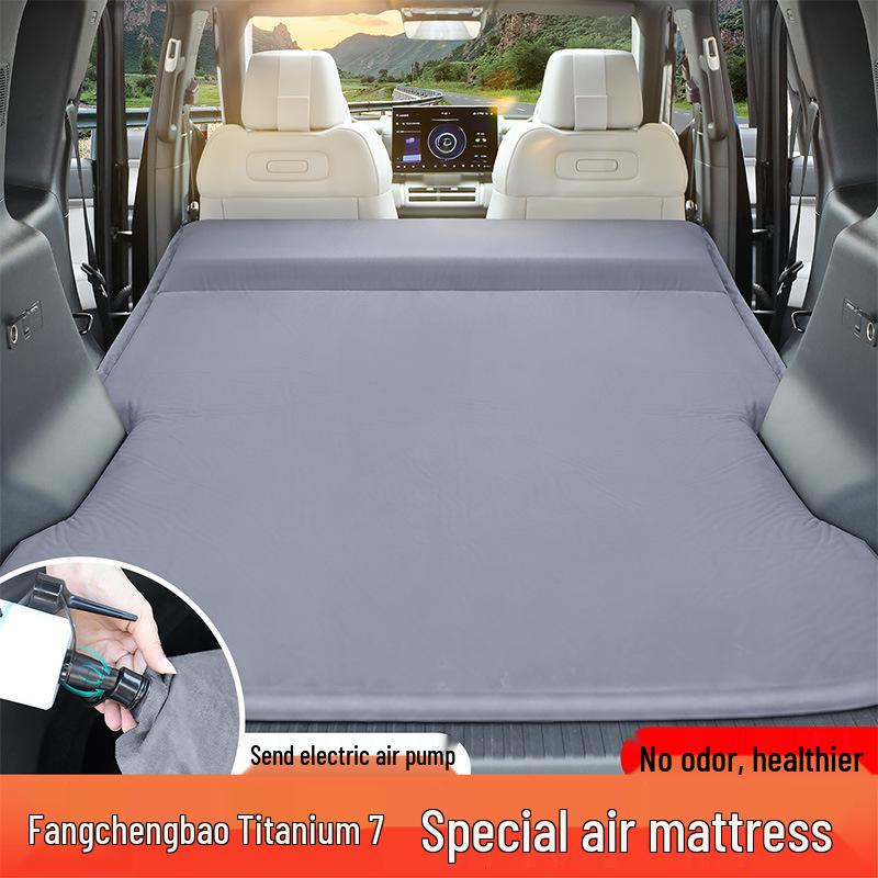 Leopard Titanium 7 Inflatable Car Camping Mattress - Travel Air Cushion for Vehicle Trunk