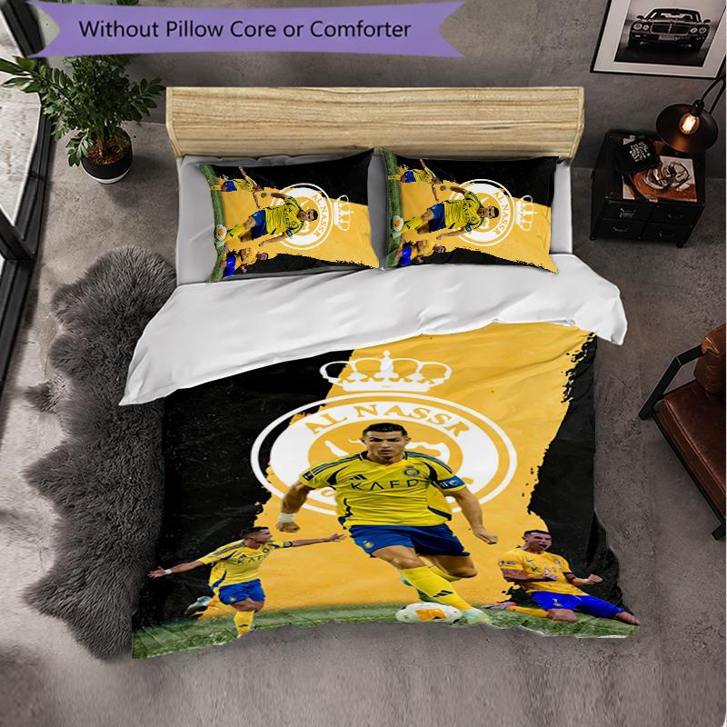 Cristiano Ronaldo Themed Bedding 3Pcs Duvet Cover Set Decorative Bed Linen For Teen Room Home Decoration