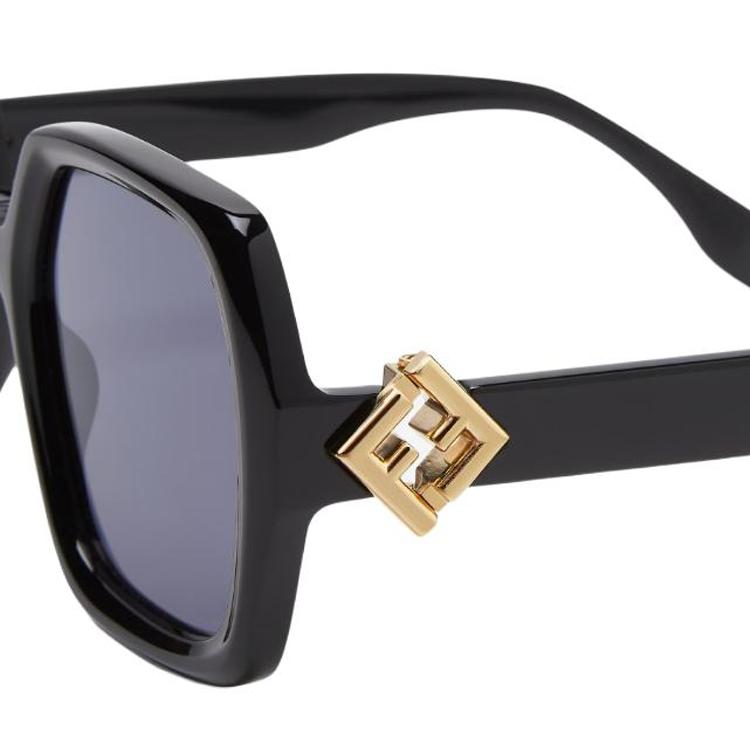 Fendi Logo Acetate Square Sunglasses Women sunglasses Black FOL091V1P
