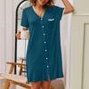 Женское свободное повседневное удобное платье-мини с V-образным вырезом, короткими рукавами и контрастной расцветкой, для дома, минималистичное, летнее