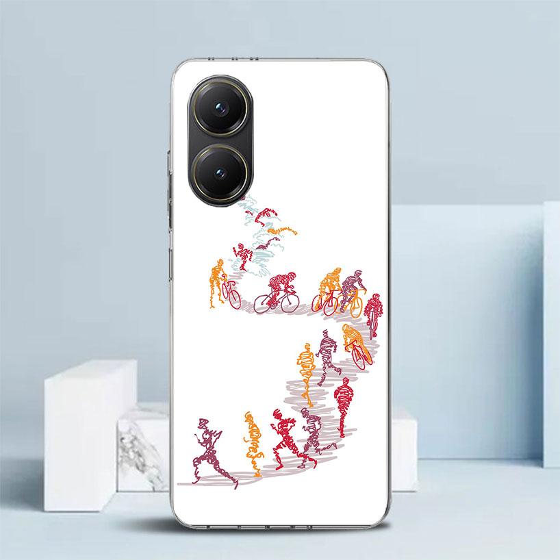 Triathlon Swim Bike Run Soft Cover for Xiaomi Poco F7 Ultra X7 X6 X5 Pro M7 Phone Case Redmi 15 15C 13 13C 12 12C 10 10C Print S