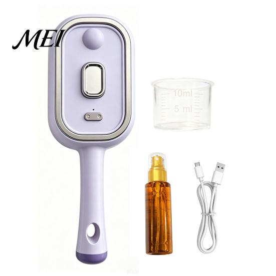 Gentle Steam Hair Brush Electric with Essence & Measuring Cup, Rechargeable Anti-Static Scalp Styling Tool Massager Spray Brush, Frizz Control