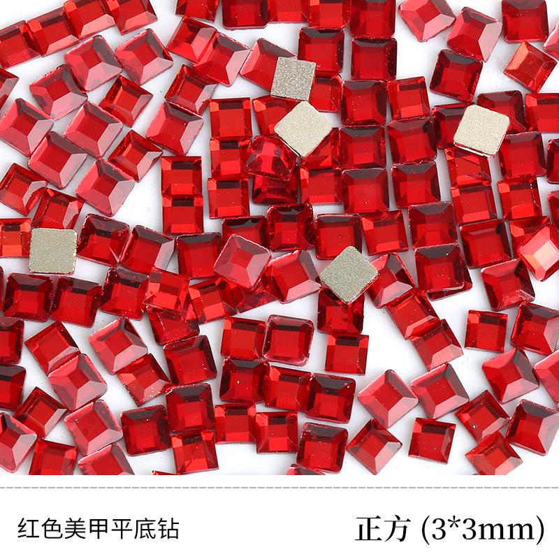 Red Nail Art Jewelry Drill Flat Bottom Special-Shaped Drill Water Drop Horse Eye New Year'S Red Nail Glass Sticker Drill
