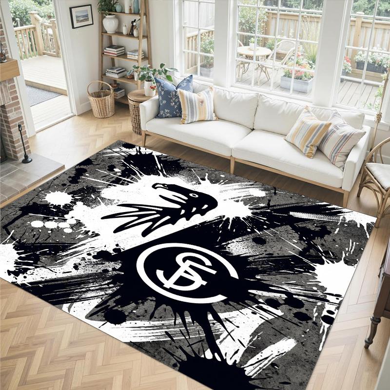 SC Freiburg FC Design Crystal Velvet Carpet Cozy Non?Slip Printed Rug For Bedroom Living Room Entrance