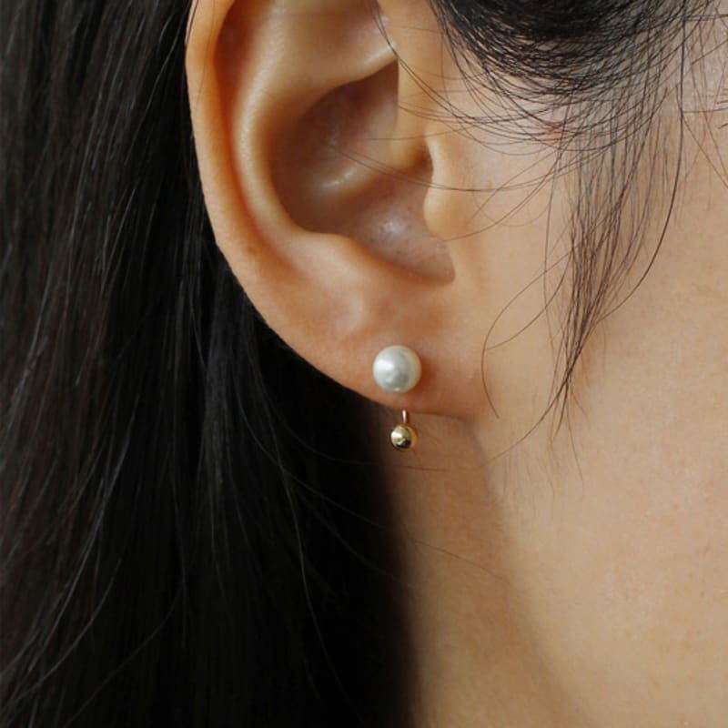 NORMALLEE [14K] Curling Pearl Piercing (M)