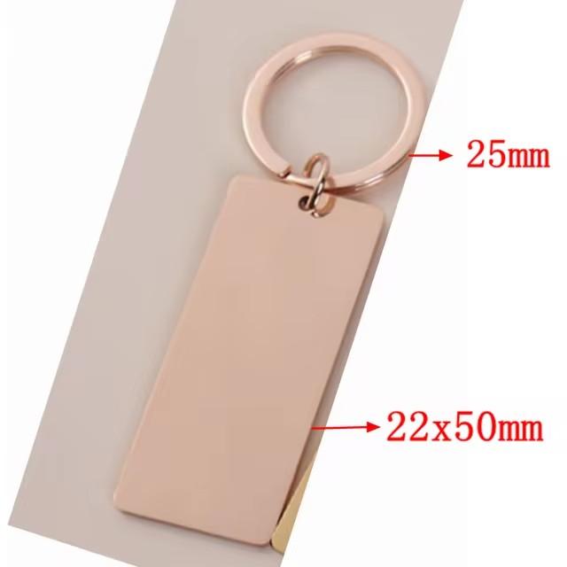 10Pcs/Lot Strip Blank Mirror Polished Stainless Steel Keychain For DIY Custom Women's Men's Keychain