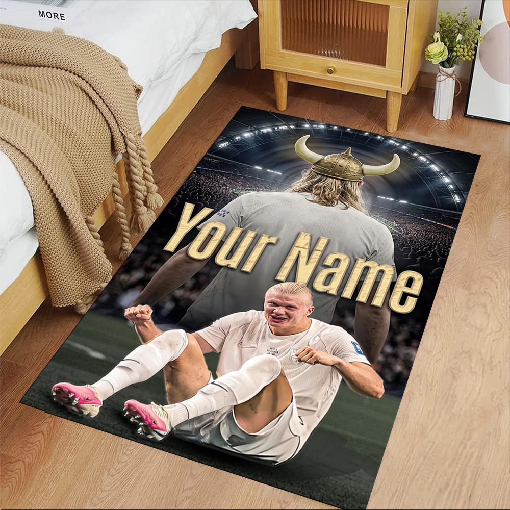 Haaland Customizable Name Area Rug Suitable for Living Rooms Outdoor Game Room Kitchen Anti-slip Rug Office home decor