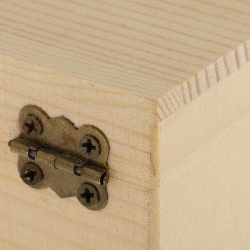 Пустая квадратная форма, незавершенная деревянная подарочная коробка для ювелирных изделий для детей, принадлежности для рукоделия, деревянная шкатулка из сосны, винтажный подарочный кошелек, ремесло