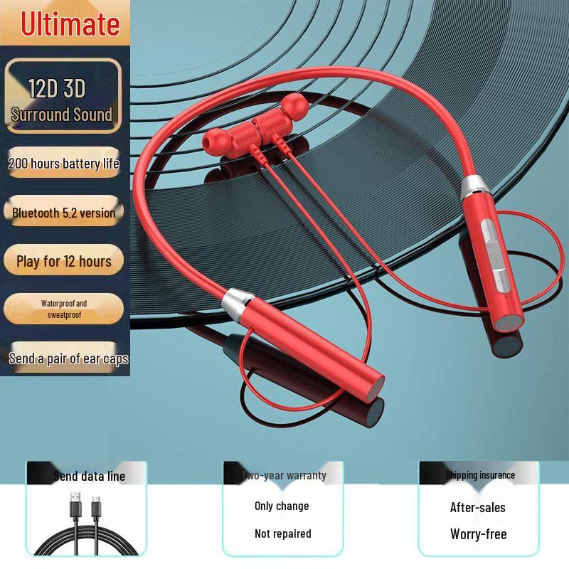 Новые спортивные беспроводные Bluetooth-наушники с шейным ободом: Высококачественный звук и сверхдолгое время работы от аккумулятора для бега
