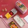 Портативный детский ланч-бокс Bento из 3-слойной пшеничной соломы для микроволновки с посудой, герметичный контейнер для хранения продуктов в микроволновке